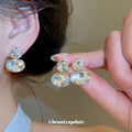 Oval Crystal Cluster Stud Earrings in Two Styles With Silver-Tone Settings view 2