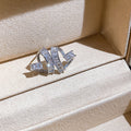 Open Heart Crystal Stud Earrings in Gold and Silver Tone view 7