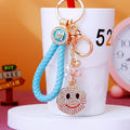 Crystal Smiley Keychains with Fortune Cords and Loose Heart Loops view 2