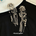 Silver Tone Beaded Chain Chandelier Earrings Fashion Jewelry view 2