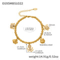 Seahorse Octopus and Heart Crystal Bracelets in Gold Tone view 7