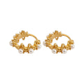 Crystal Planet Hoop Earrings in Silver and Gold Tones view 5