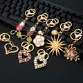 Crystal Sun Heart Cross Flower and Rose Keychain Collection in Ten Designs view 2