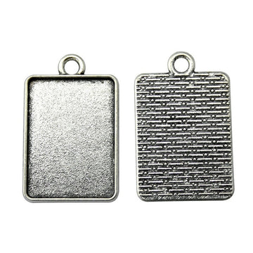 Textured Rectangular Cabochon Settings in Two Finishes