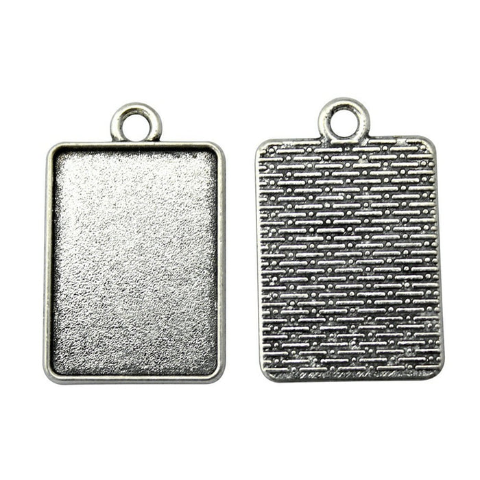 Textured Rectangular Cabochon Settings in Two Finishes