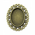 Scroll Frame Oval Cabochon Setting for Jewelry Making view 1
