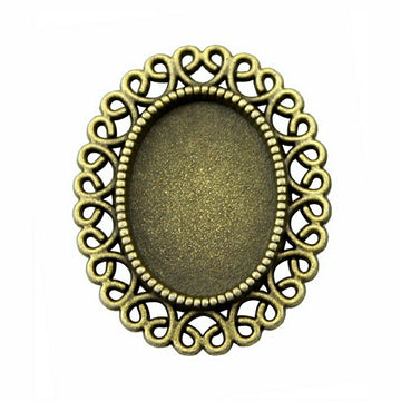 Scroll Frame Oval Cabochon Setting for Jewelry Making