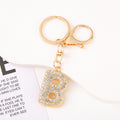 Gold Rhinestone Letter Keychain A to Z Initial Bag Charm view 7