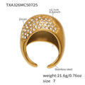 Hollow Hemisphere Zircon Necklace Ring Stud Jewelry Set view 8