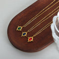 Gold Oval Cabochon Pendant Necklace Beaded Frame Styles view 2