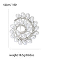 Spiral Faux Pearl Brooch in Gold or Silver Tone Finish view 7