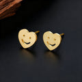 Gold Tone Stainless Steel Novelty Stud Earrings in Six Designs view 2