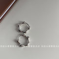Silver Tone Irregular Wave Huggie Hoop Ear Buckles view 4