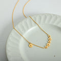 Delicate Gold Daisy Flower Bar Necklace Side Charm view 3