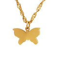 Gold Butterfly Pendant Necklace Twisted Chain Short Collar Style view 5