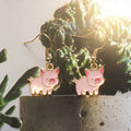 Gold Tone Farm Animal Drop Earrings in Eight Designs view 10