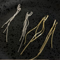 Silver Double Strand Linear Threader Drop Earrings view 4