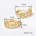 Gold Tone Beaded Openwork Clear Huggie Hoop Earrings view 4