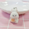 White Plush Bunny Keychains Heart Lobster Clasp 2 Styles view 6