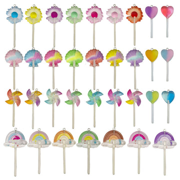 Multicolor Lollipop and Daisy Glossy Charms with 98 Listed Options