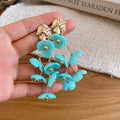 Acrylic Flower Vine Drop Stud Earrings in Eight Colors view 7