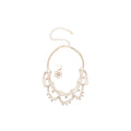 Multi Layer Rhinestone Bib Necklace Flower Hook Earring Sets view 5