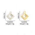 Open Square Crystal Charms in Gold and Silver Tone Finishes view 3