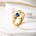 Gold and Silver Tone Flower Evil Eye Fashion Rings view 6