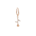 Rose Gold Rose Flower Drop Ear Cuff Clear Crystal Leaves view 5