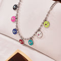 Steel Ball Chain Necklace Multicolor Enamel Sun Moon Discs view 3