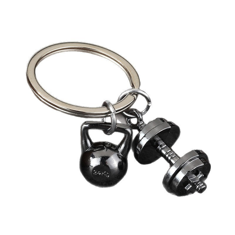 Metal Dumbbell Fitness Keychain for Gym Lovers and Couples