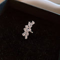 Crystal Single Ear Cuffs in Two Silver Tone Designs view 2