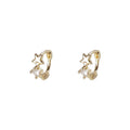 Gold-Tone Mini Star Clear Stone Huggie Hoop Earrings view 5