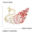 Pink Crystal Swan Brooch with Gold Tone Outline Decorative Clothing Pin view 5