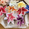 Fabric Lily Pearl Duckbill Hair Clips Five Color Styles view 2
