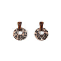 Light Brown and Yellow Leopard Pattern Round Drop Earrings view 5