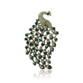 Crystal Peacock Brooch In 6 Color Variants For Jackets and Scarves view 5