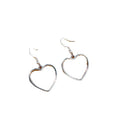 Gold and Silver Minimalist Open Heart Long Hook Earrings view 5
