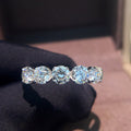 Five Round Stone Half-Eternity Ring In Polished Silver Tone view 2
