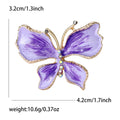 Pastel Enamel Butterfly Brooch in Purple and Blue for Jackets and Scarves view 4