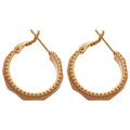 Faceted Wide Hoop Earrings In Two Metal Tones Jewelry Design view 5