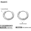 Gold Steel Twisted Hoop Earrings Three Sizes 316L Steel view 7