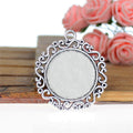 Ornate Round Bezel Pendant Tray In Three Metal Finishes view 3