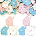 Enamel-Look Gold Silver Elephant Alloy Charms in 6 Styles view 3
