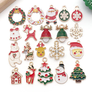 Enamel Christmas and Rainbow Charms, Gold-Tone Alloy, Singles or Mixed Packs