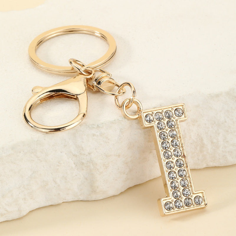 Fashion 26 Letter Metal Keychain Initial Bag Charm Personalized Accessory
