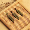 Slim Feather Metal Charm Pendant in 3 Finishes for Jewelry Making view 3