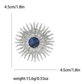 Radiating Crystal Sunburst Brooch in Blue or Purple view 6