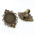 Ornate Oval Bezel Ring Blanks in Four Metal Finishes view 3