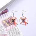 Acrylic French Bulldog Carrot Dangle Earrings Pair view 3